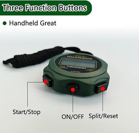 51YAc4Bwo9L._AC_SY450_.jpg Stopwatch Timer Only Stopwatch Mode ONOff Silent Simple Operation Without Clock Date Countdown Digital Stop Watch for Sports Kids Coaches Swimming Running Green