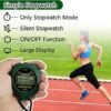 Stopwatch Timer Only Stopwatch Mode ONOff Silent Simple Operation Without Clock Date Countdown Digital Stop Watch for Sports Kids Coaches Swimming Running Green