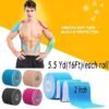 OBTANIM 4 Rolls Waterproof Breathable Kinesiology Tape Athletic Elastic Kneepad Muscle Pain Relief Knee Taping for Gym Fitness Running Tennis Swimming (Red Blue Purple Green)