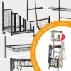713IwppUJ6L._AC_SX425_.jpg PLKOW Sports Equipment Storage for Garage IndoorOutdoor Sports Rack for Garage Ball Storage Garage Organizer with Basket and HooksToySports Gear Storage
