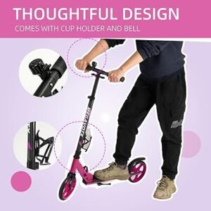 Kick Scooter for Kids Choose 3Wheel with LED Wheels or Lightweight 2Wheel with Cup Holder Foldable Height Adjustable Outdoor Toy for Boys Girls Birthday Gift