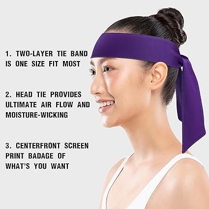 71L08TB0vL._AC_SX425_.jpg Head Ties Headband for Men Women Adjustable Sports Sweatband Ninja Headband Karate Tie Back Sweat Wicking Workout Head Band for Sports Running Tennis Yoga Soccer