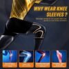 Copper Knee Braces for Men and Women (2 pack) Knee Supports Copper Compression Knee Sleeve for Knee Pain Arthritis RunningSports and Recovery Support (Medium)