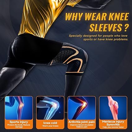 71L1PDdfPQL._AC_SX425_.jpg Copper Knee Braces for Men and Women (2 pack) Knee Supports Copper Compression Knee Sleeve for Knee Pain Arthritis RunningSports and Recovery Support (Medium)