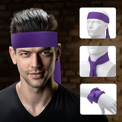 71LLBOGBqqL._AC_SX425_.jpg Head Ties Headband for Men Women Adjustable Sports Sweatband Ninja Headband Karate Tie Back Sweat Wicking Workout Head Band for Sports Running Tennis Yoga Soccer