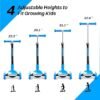 ZIFFY 3Wheel LightUp Kids Scooter Kids Balance Scooter for Boys Girls with 20 Dynamic LED Lights 4 Adjustable Height LeantoSteer Design with AntiSlip Wide Deck for Stability Up to 110LBS