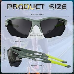 Polarized Sports Sunglasses for Men Women Cycling Running Fishing Glasses TR90 Unbreakable Frame UV Protection