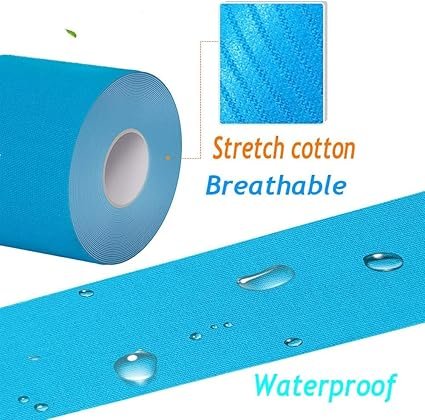 OBTANIM 4 Rolls Waterproof Breathable Kinesiology Tape Athletic Elastic Kneepad Muscle Pain Relief Knee Taping for Gym Fitness Running Tennis Swimming (Red Blue Purple Green)