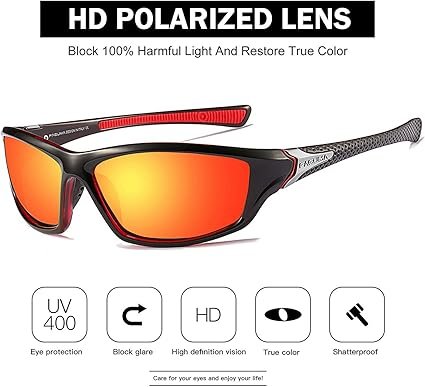 FAGUMA Sports Polarized Sunglasses For Men Cycling Driving Fishing UV400 Protection