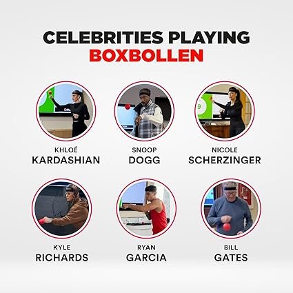 Boxbollen® Boxing Reflex Ball CelebrityEndorsed Reaction Trainer AppConnected Punch Counter Fun Fitness for All Ages Improve Coordination Agility Ideal Gift for Home Workouts