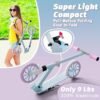 PHOEROS Kick Scooter for Kids Ages 612Teens Adults Youth. Lightweight Aluminum Kick Scooter for Teens Adults Boys Girls with 8 cm Big Wheels Foldable 3 Height Adjustable Shock Absorption.