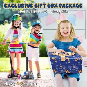 HeavyDuty Kids 3Wheel Scooter Adjustable Height Handlebar Sturdy Metal Frame NonSlip Deck Foldable for Ages 2+