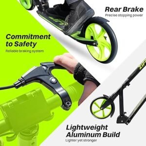 ZIFFY Scooter for Kids with Hand Brake Foldable Kick Scooter for Ages 612 Lightweight Scooter for Boys with 4 Adjustable Heights ABEC9 Bearings Supports Up to 260 lbs