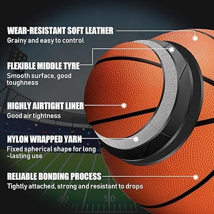 81gsp3lVG2L._AC_SX425_.jpg 8 Pcs Sports Balls Set Include Football Basketball Soccer Volleyball with 2 Sport Equipment Bags 2 Pumps for Teens Adult Athletic Outdoor Playground Gifts