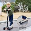 LOLFUN Toddler Scooter for Kids Ages 312 Years Old Boy Girl with 3 Wheel LED Lights ExtraWide Childrens Foldable Kick Scooter Kids Ages 35 with 4 Adjustable Height and LeantoSteer