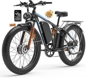 71yKU-nGMxL._AC_SX425_.jpg EBycco 5000W Dual Motor Ebike for Adults Electric Bike 52V 32AH Max 4045 MPH 100 Miles Long Range Hydraulic Disc Brake 2426 Fat Tire Offroad Hunting EBike Full Suspension Electric Bicycle