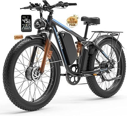 71yKU-nGMxL._AC_SX425_.jpg EBycco 5000W Dual Motor Ebike for Adults Electric Bike 52V 32AH Max 4045 MPH 100 Miles Long Range Hydraulic Disc Brake 2426 Fat Tire Offroad Hunting EBike Full Suspension Electric Bicycle