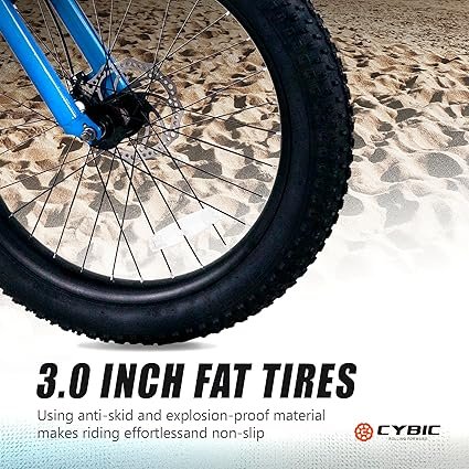 91AySCvi3SL._AC_SX425_.jpg Fat Tire Mountain Bike 24 cm 7 Speeds with High Carbon Steel Frame Double Disc Brake Fat Tire Bicycle